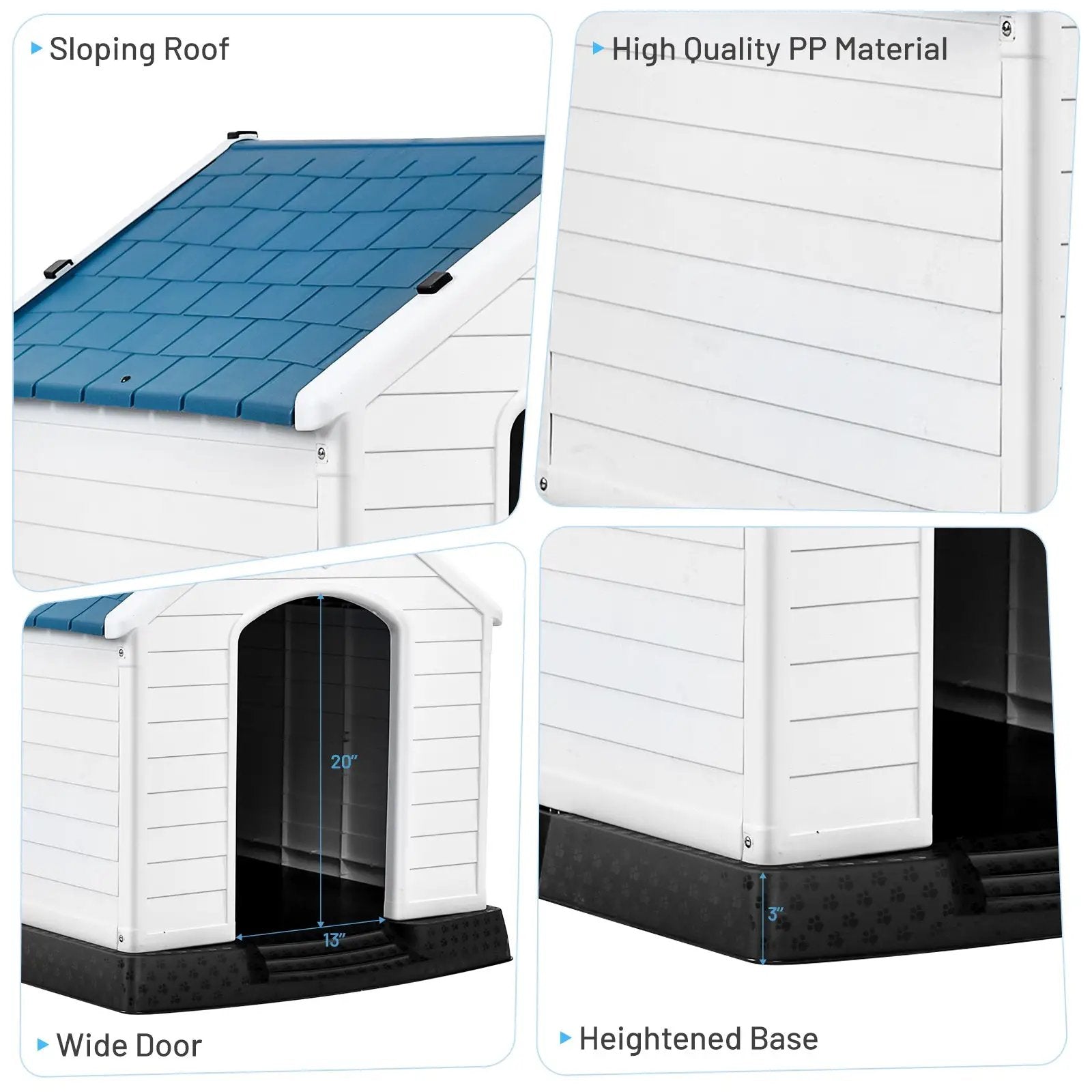 Indoor/Outdoor Waterproof Plastic Dog House Pet Puppy Shelter by DirectDeals
