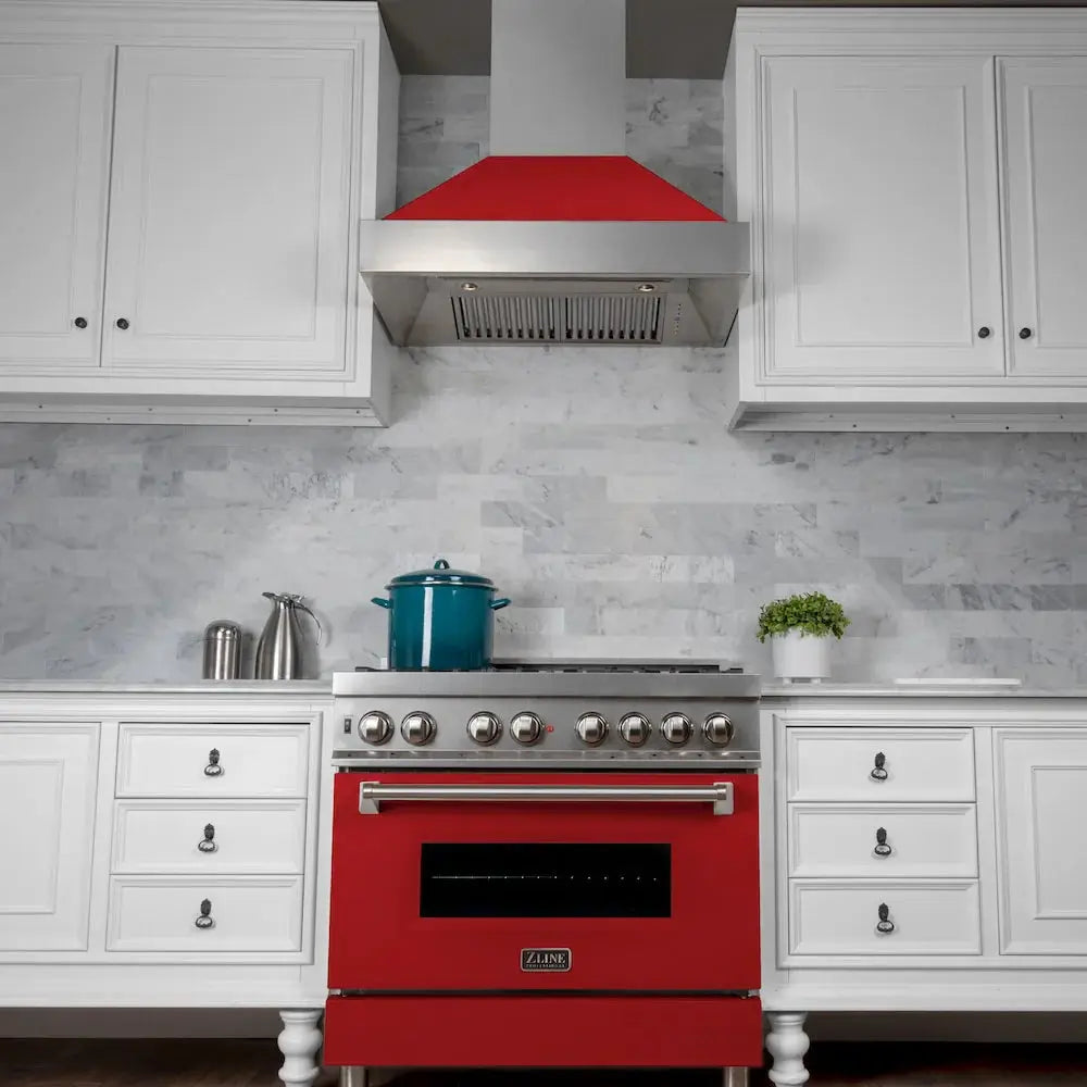 ZLINE 36" Bundle Range RAS-RM-36 & Range Hood 8654RM-36, 2KP-RASRMRH36 by Farmhouse Kitchen and Bath