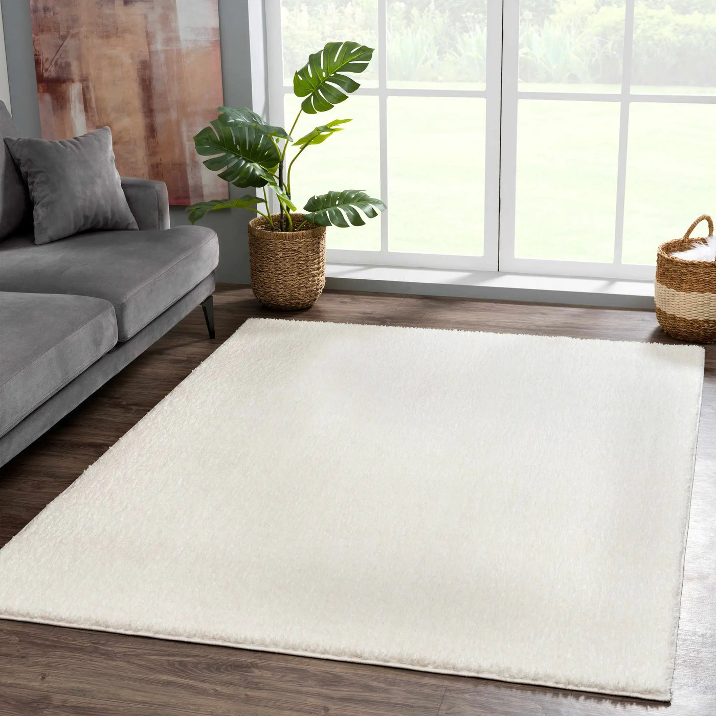 Judy White Washable Area Rug - Clearance by Boutique Rugs