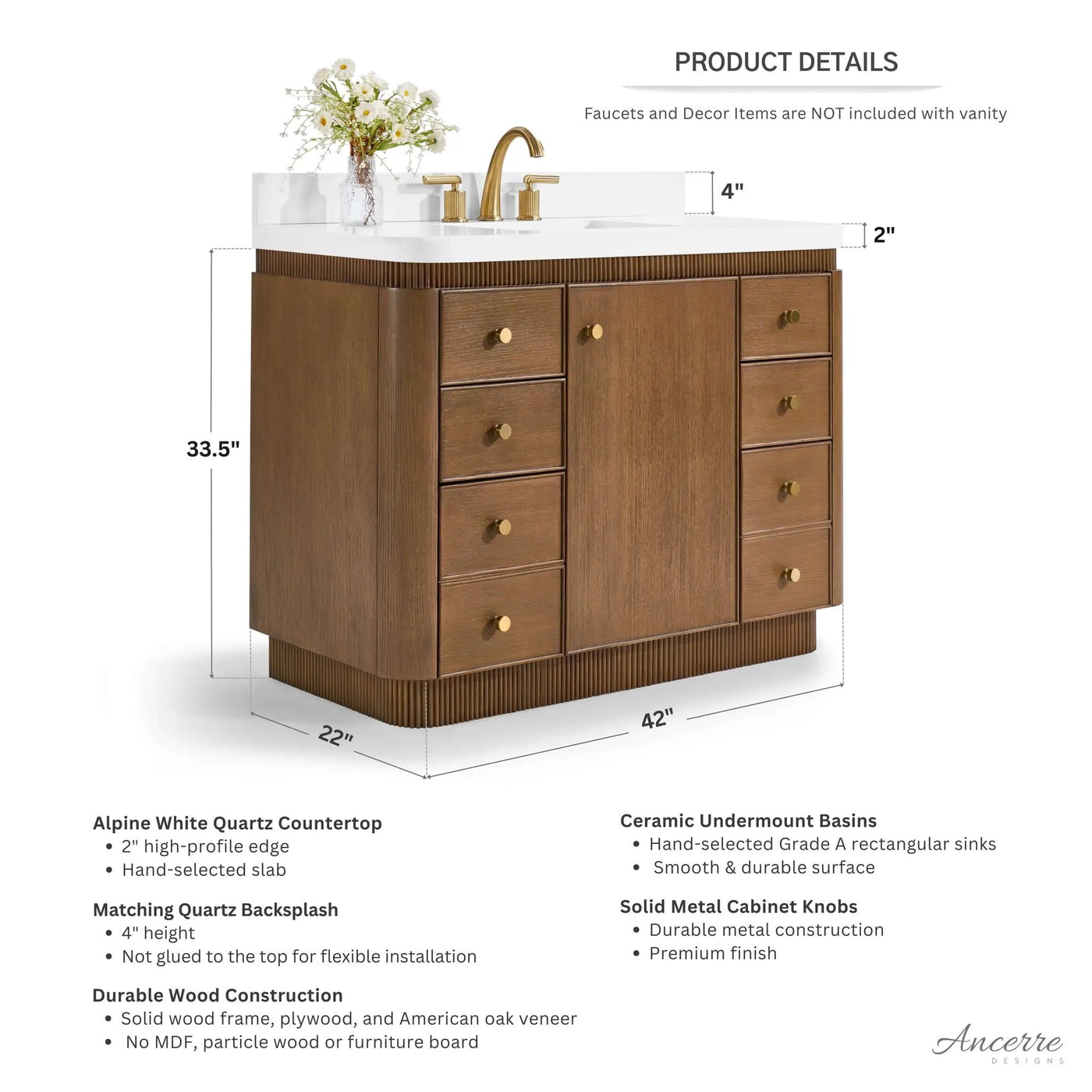 Aston 42" Bath Vanity Set by Ancerre Designs