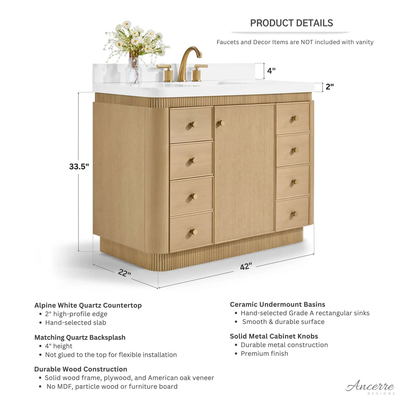 Aston 42" Bath Vanity Set by Ancerre Designs