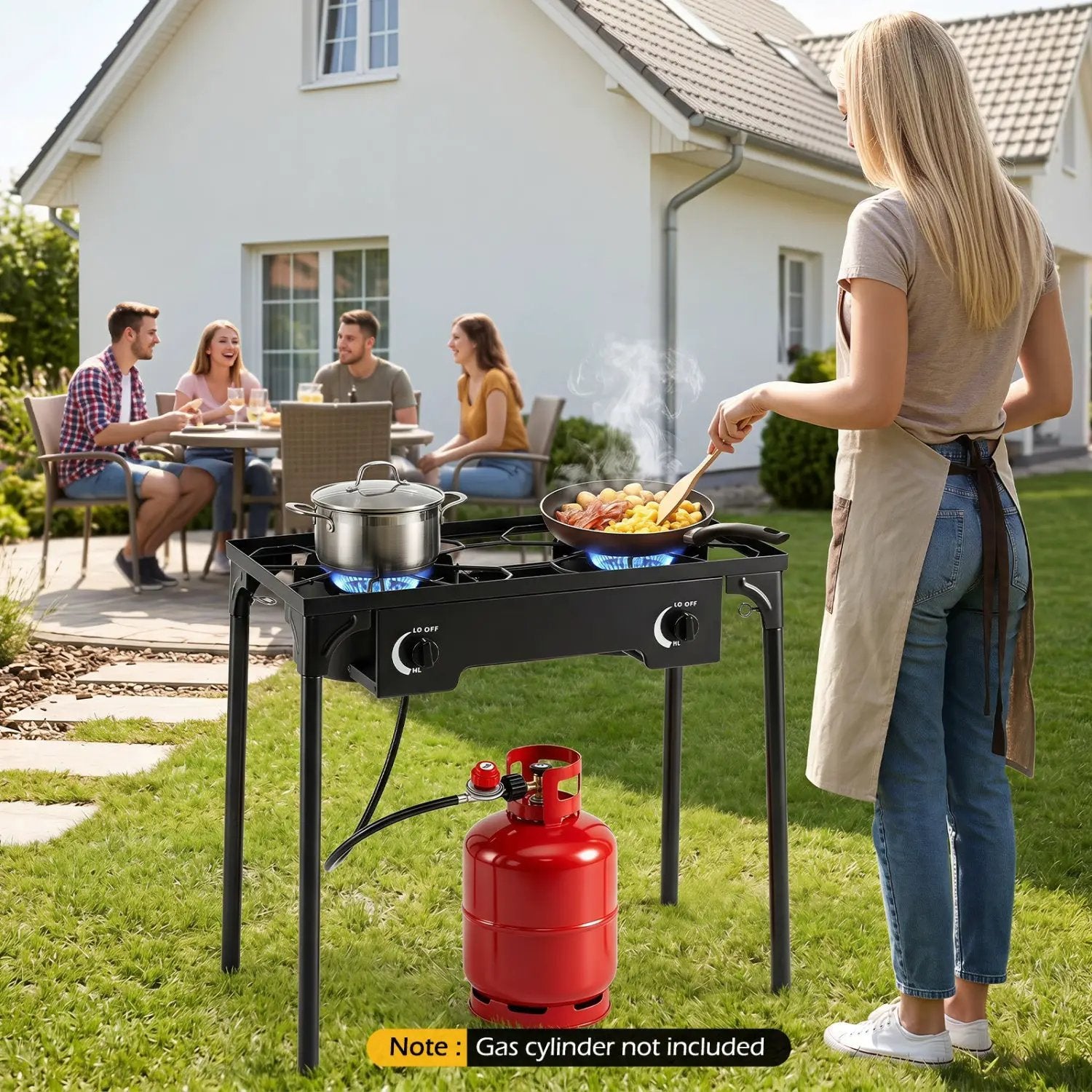 2 Burner Propane Stove 160000 BTU with Adjustable Regulator by DirectDeals