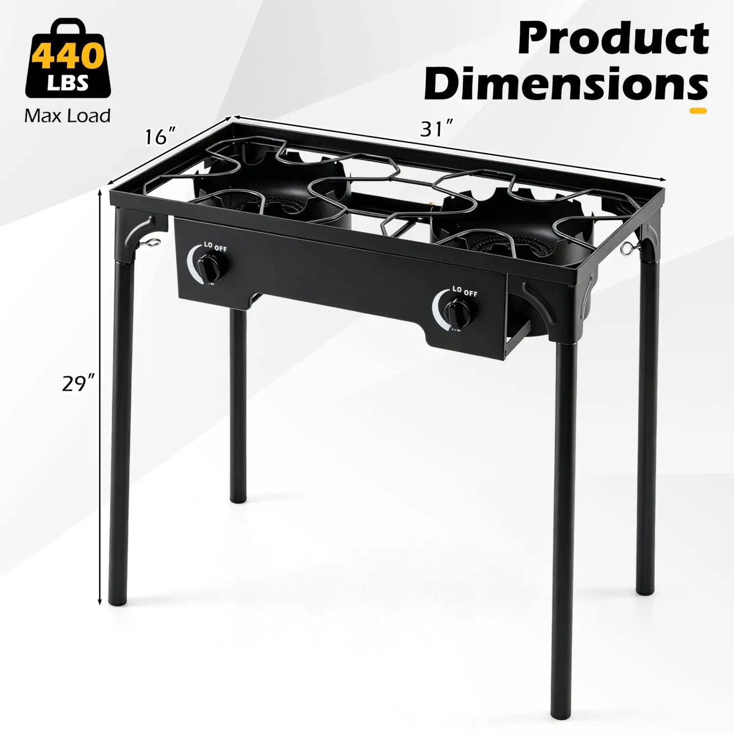 2 Burner Propane Stove 160000 BTU with Adjustable Regulator by DirectDeals