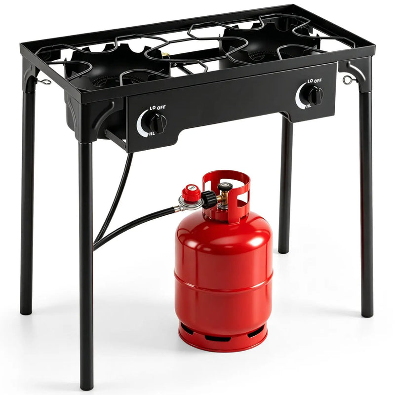 2 Burner Propane Stove 160000 BTU with Adjustable Regulator by DirectDeals