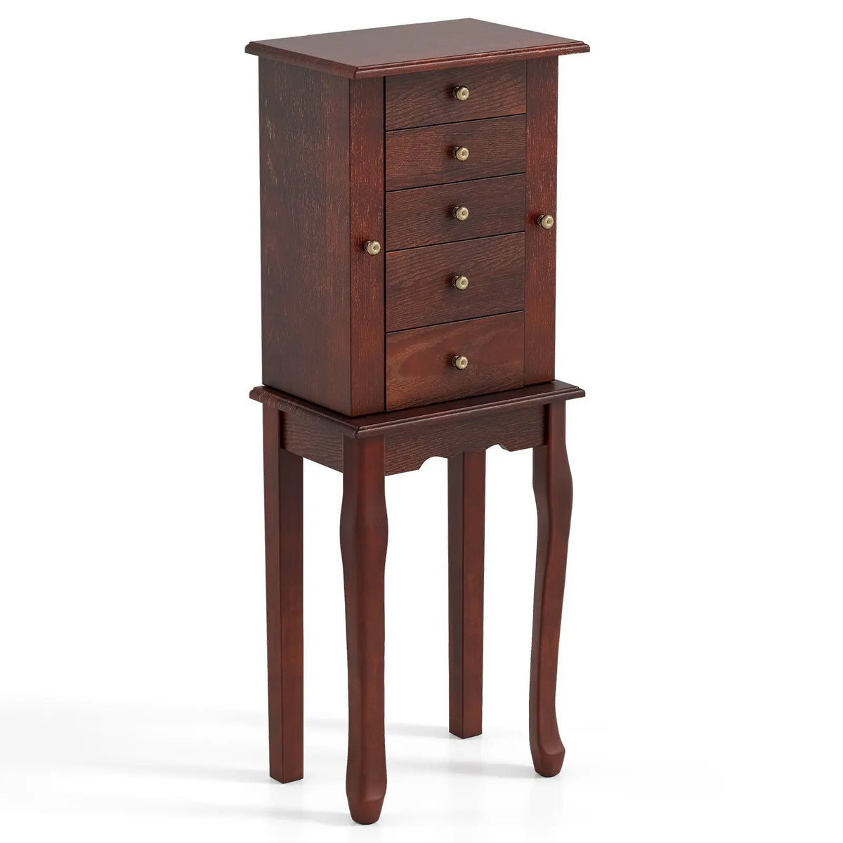 2 Colors Armoire Storage Standing Jewelry Cabinet with Mirror by DirectDeals