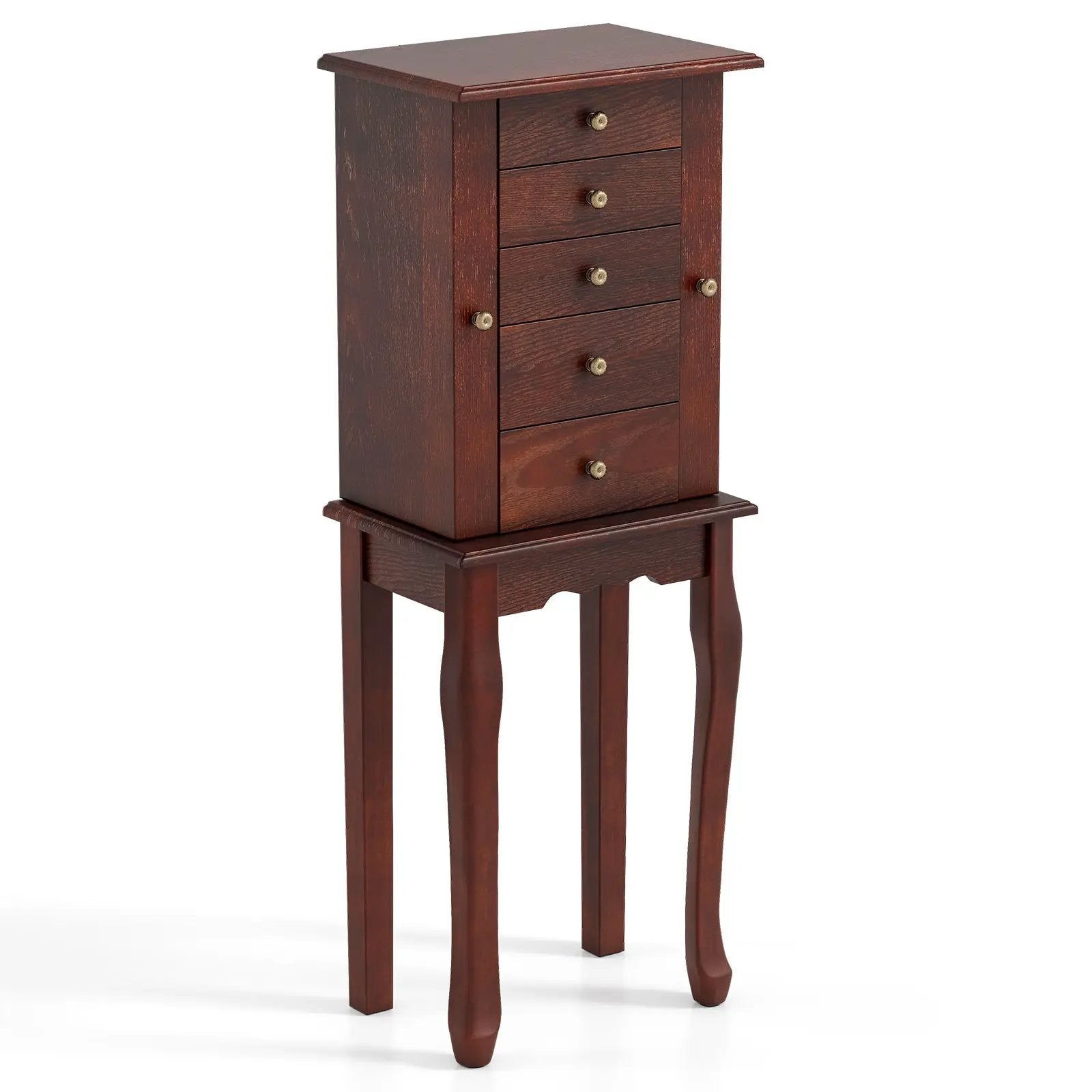 2 Colors Armoire Storage Standing Jewelry Cabinet with Mirror by DirectDeals