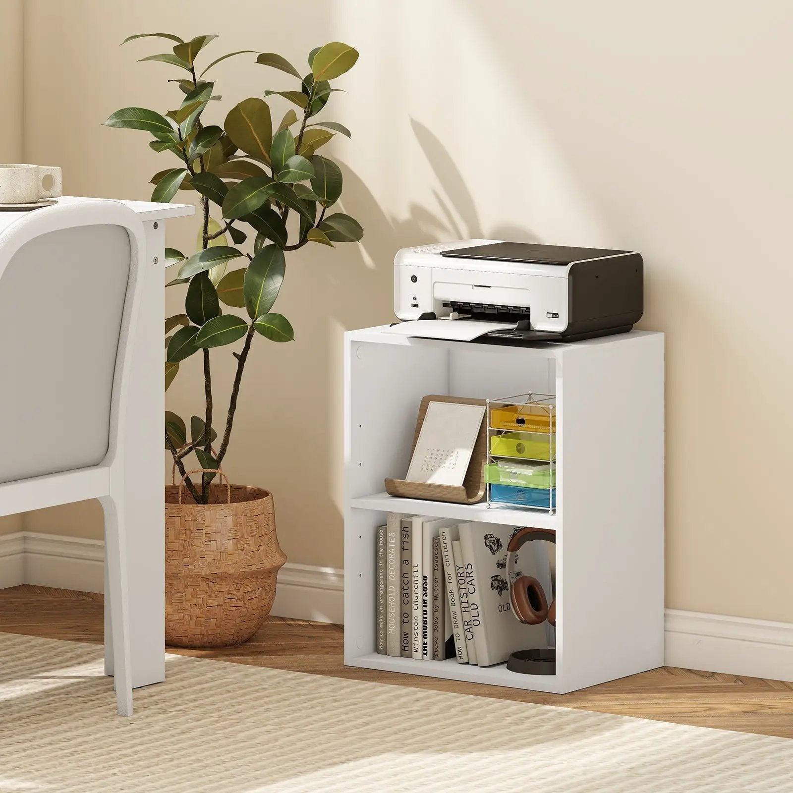 2-Cube Bookcase Floor Standing Open Bookshelf with 5-Position Adjustable Shelf by DirectDeals