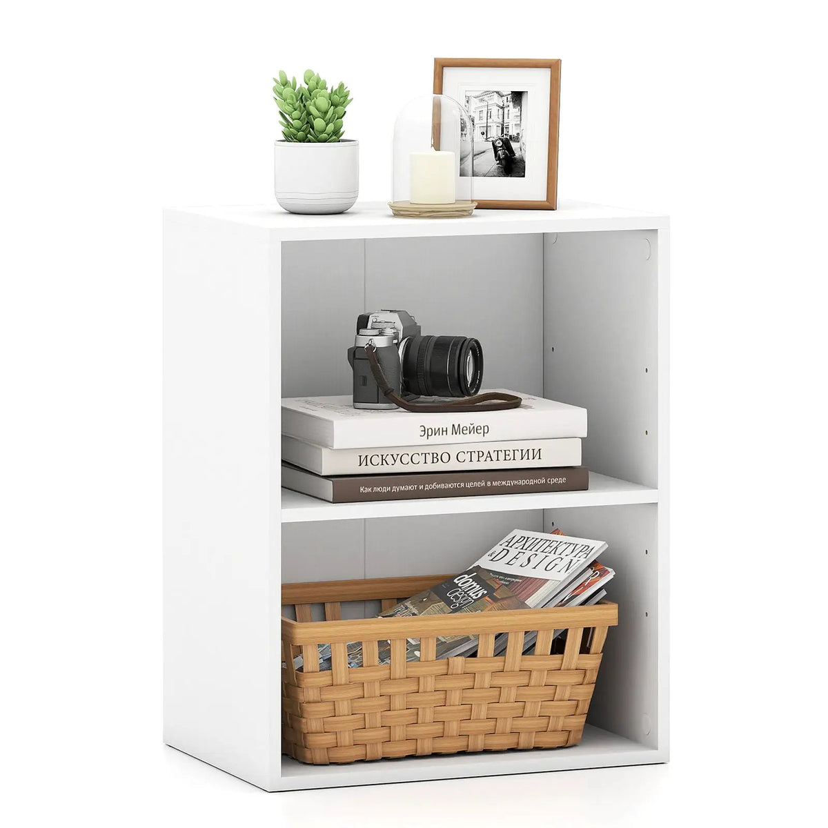 2-Cube Bookcase Floor Standing Open Bookshelf with 5-Position Adjustable Shelf by DirectDeals
