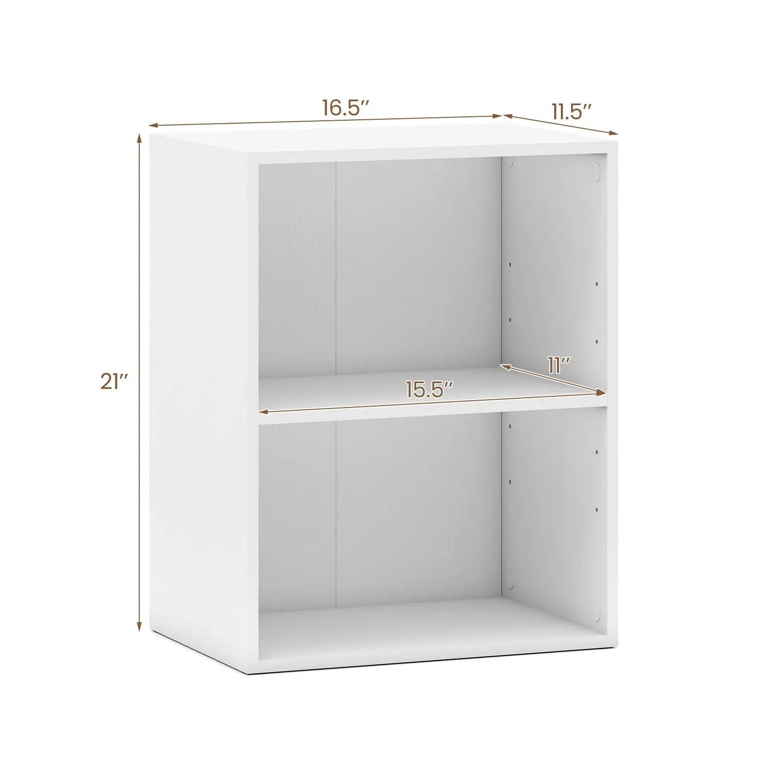 2-Cube Bookcase Floor Standing Open Bookshelf with 5-Position Adjustable Shelf by DirectDeals