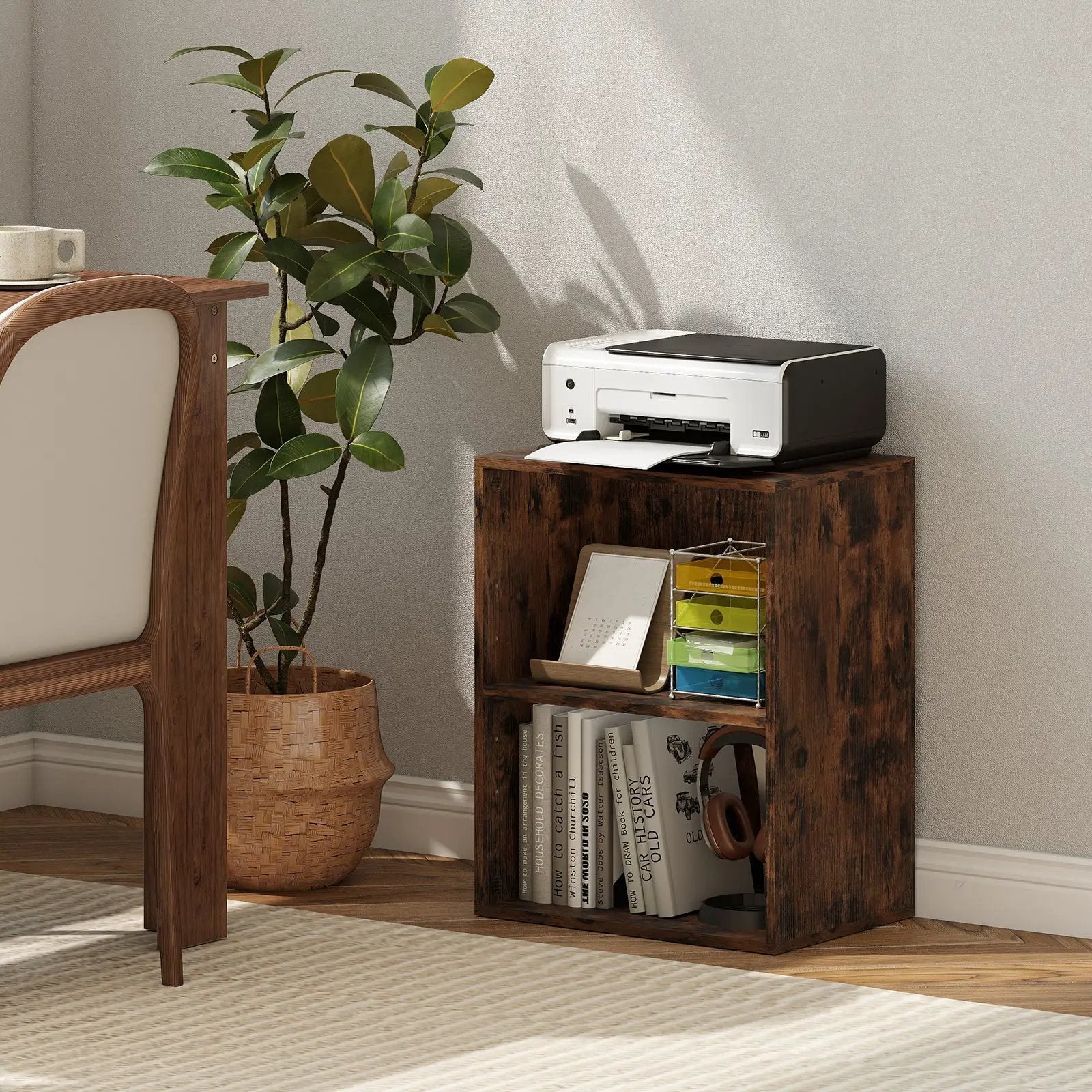 2-Cube Bookcase Floor Standing Open Bookshelf with 5-Position Adjustable Shelf by DirectDeals