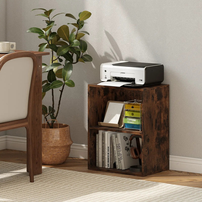 2-Cube Bookcase Floor Standing Open Bookshelf with 5-Position Adjustable Shelf by DirectDeals
