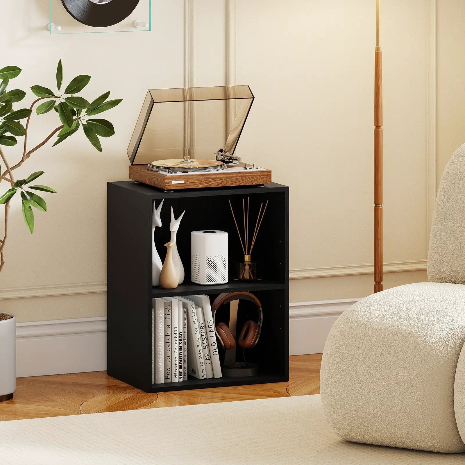 2-Cube Bookcase Floor Standing Open Bookshelf with 5-Position Adjustable Shelf by DirectDeals