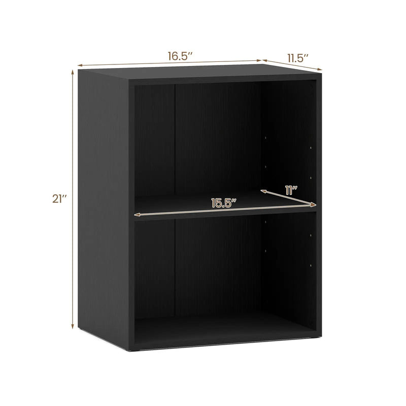 2-Cube Bookcase Floor Standing Open Bookshelf with 5-Position Adjustable Shelf by DirectDeals