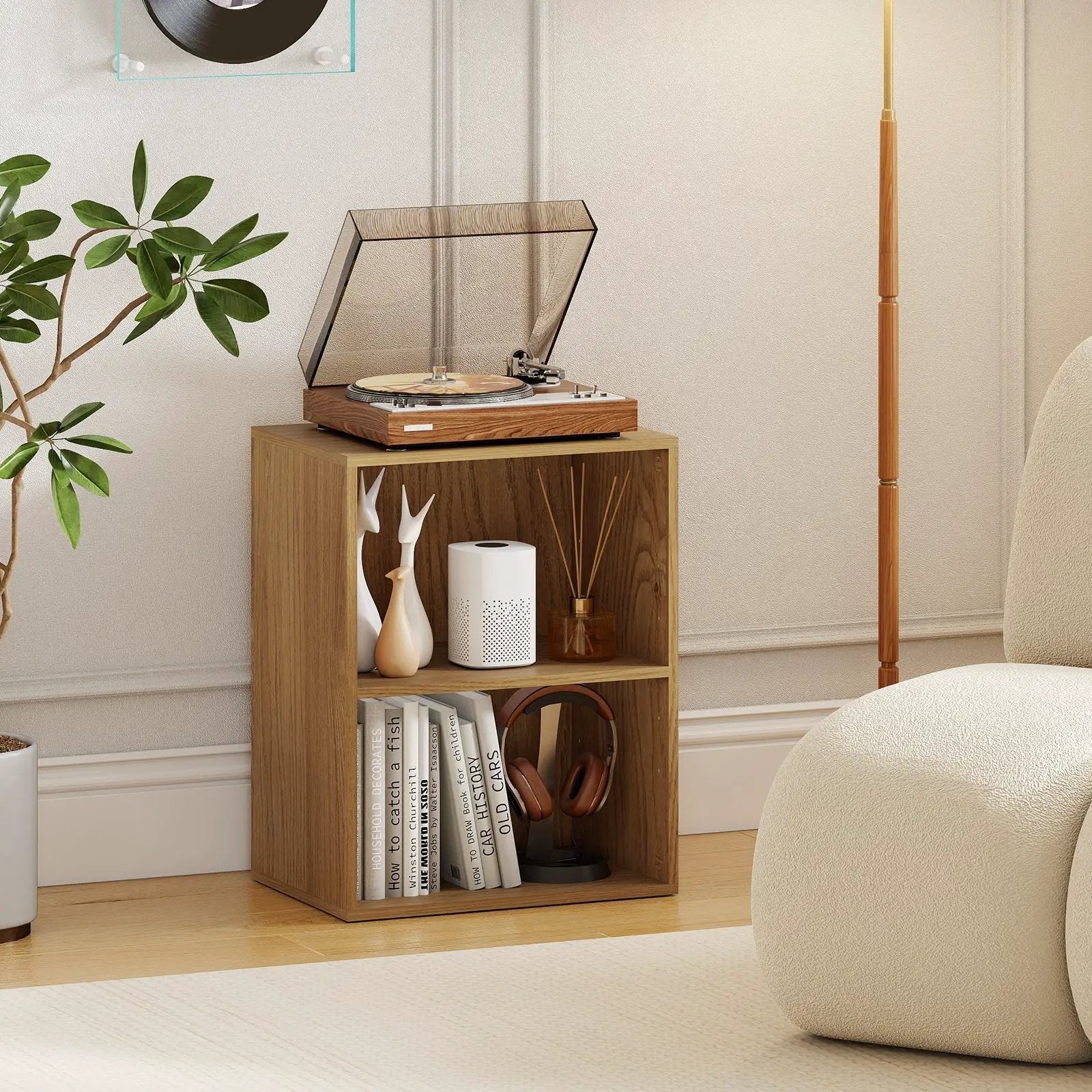 2-Cube Bookcase Floor Standing Open Bookshelf with 5-Position Adjustable Shelf by DirectDeals