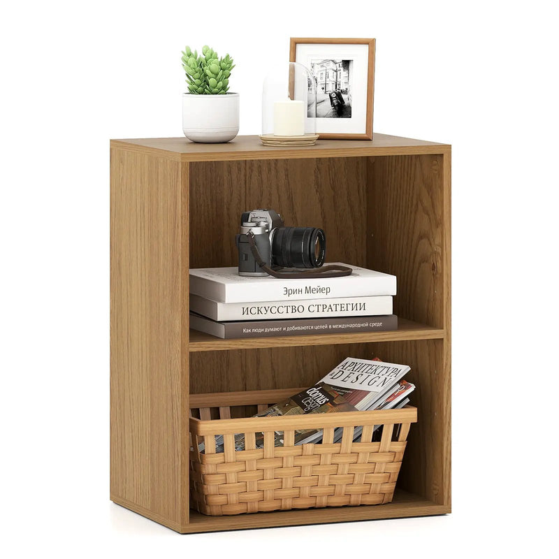 2-Cube Bookcase Floor Standing Open Bookshelf with 5-Position Adjustable Shelf by DirectDeals