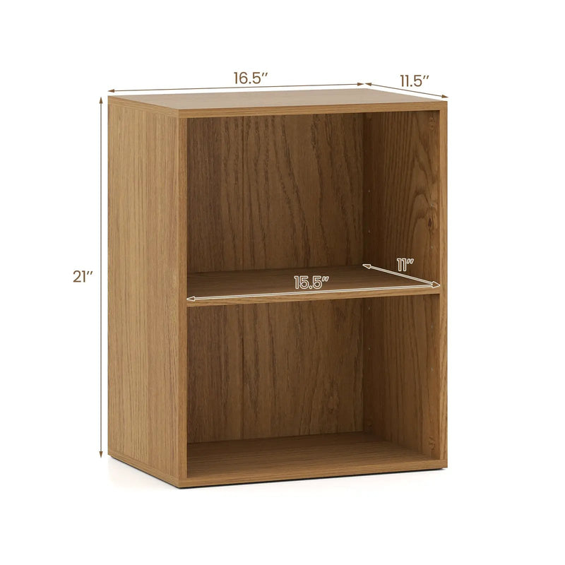 2-Cube Bookcase Floor Standing Open Bookshelf with 5-Position Adjustable Shelf by DirectDeals