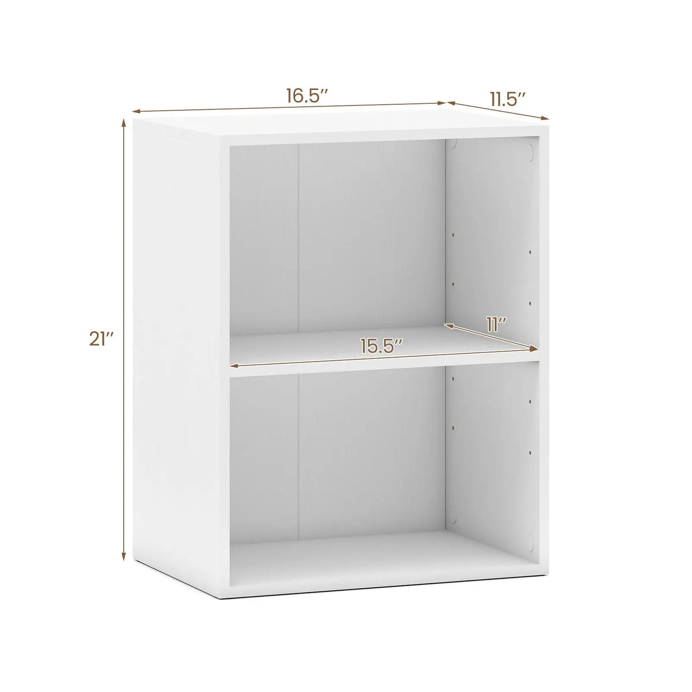 2-Cube Bookcase Set of 2 Floor Standing Open Bookshelf w/ 5-Position Adjustable Shelf by DirectDeals