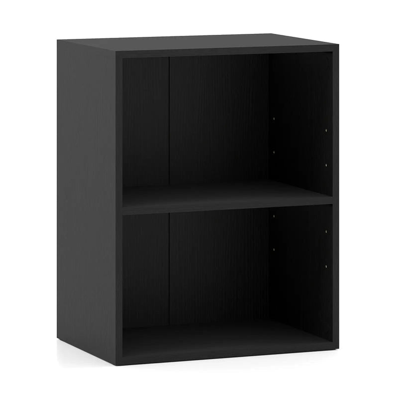 2-Cube Bookcase Set of 2 Floor Standing Open Bookshelf w/ 5-Position Adjustable Shelf by DirectDeals