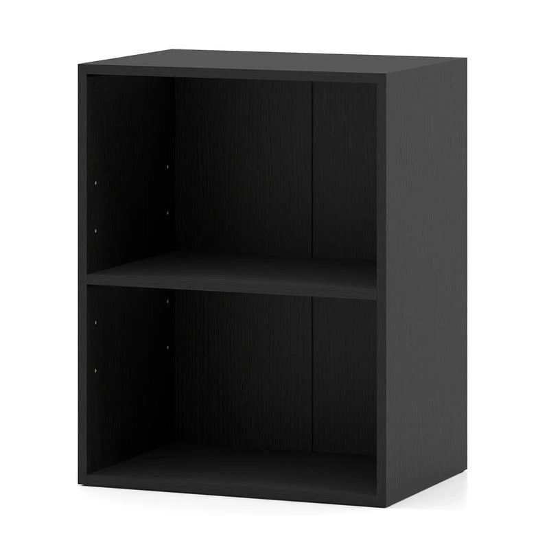 2-Cube Bookcase Set of 2 Floor Standing Open Bookshelf w/ 5-Position Adjustable Shelf by DirectDeals
