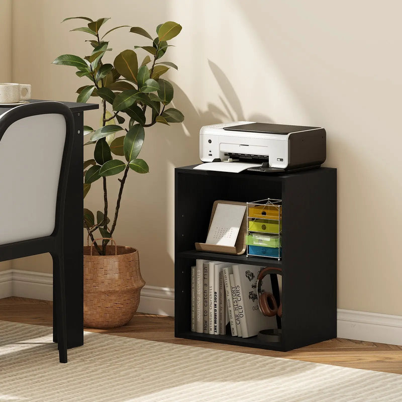 2-Cube Bookcase Set of 2 Floor Standing Open Bookshelf w/ 5-Position Adjustable Shelf by DirectDeals
