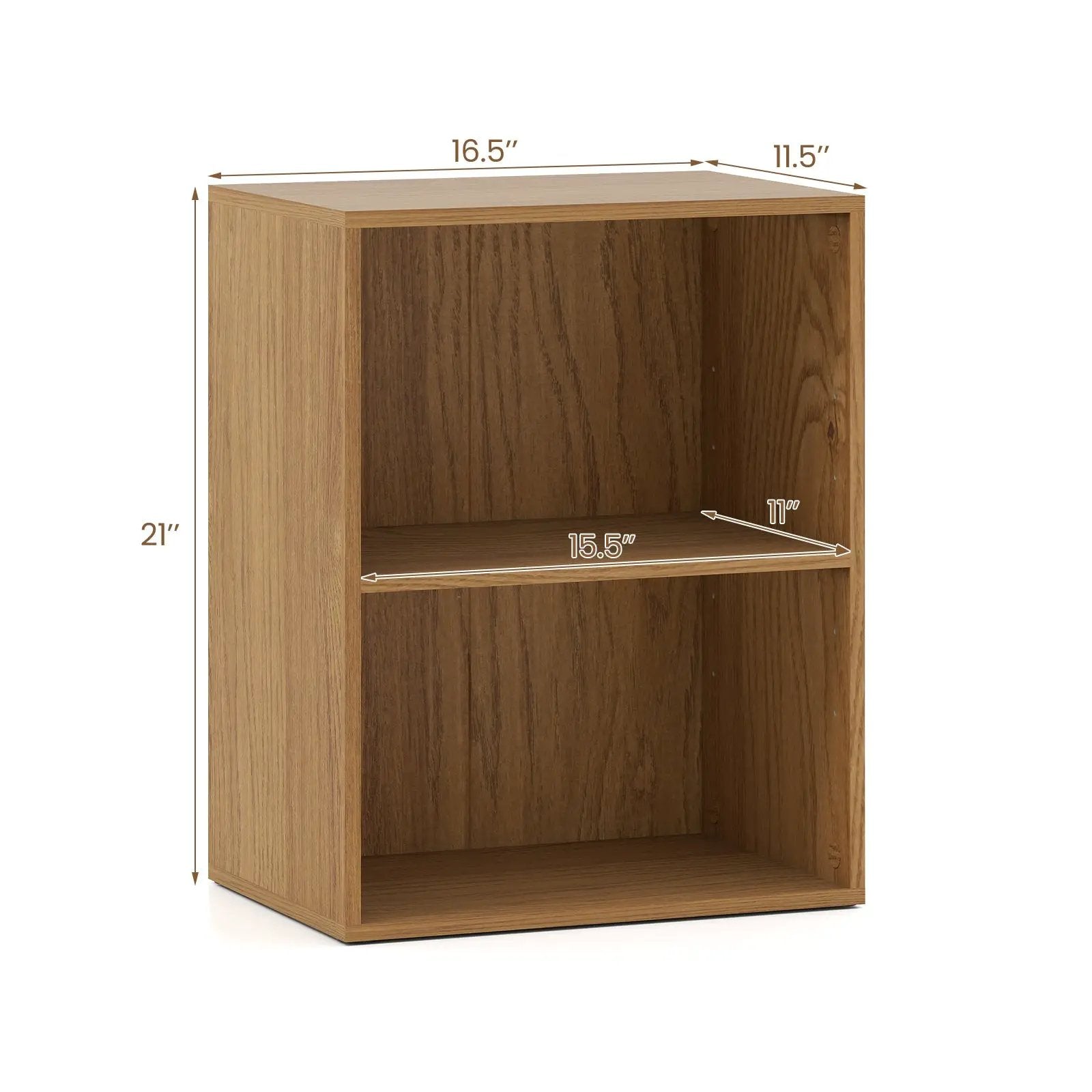 2-Cube Bookcase Set of 2 Floor Standing Open Bookshelf w/ 5-Position Adjustable Shelf by DirectDeals