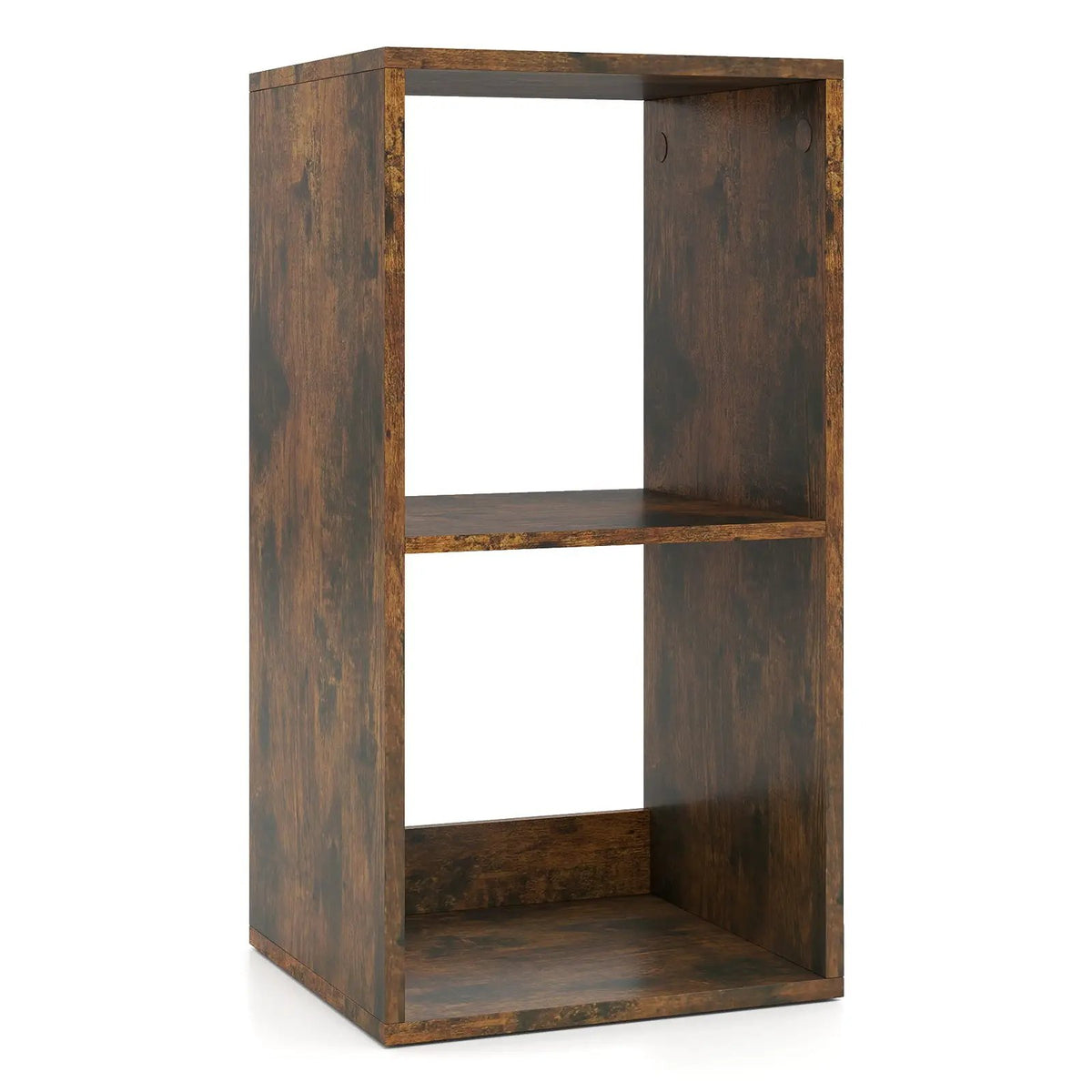 2 Cube Bookshelf with Back Guardrail for Living Room Bedroom by DirectDeals