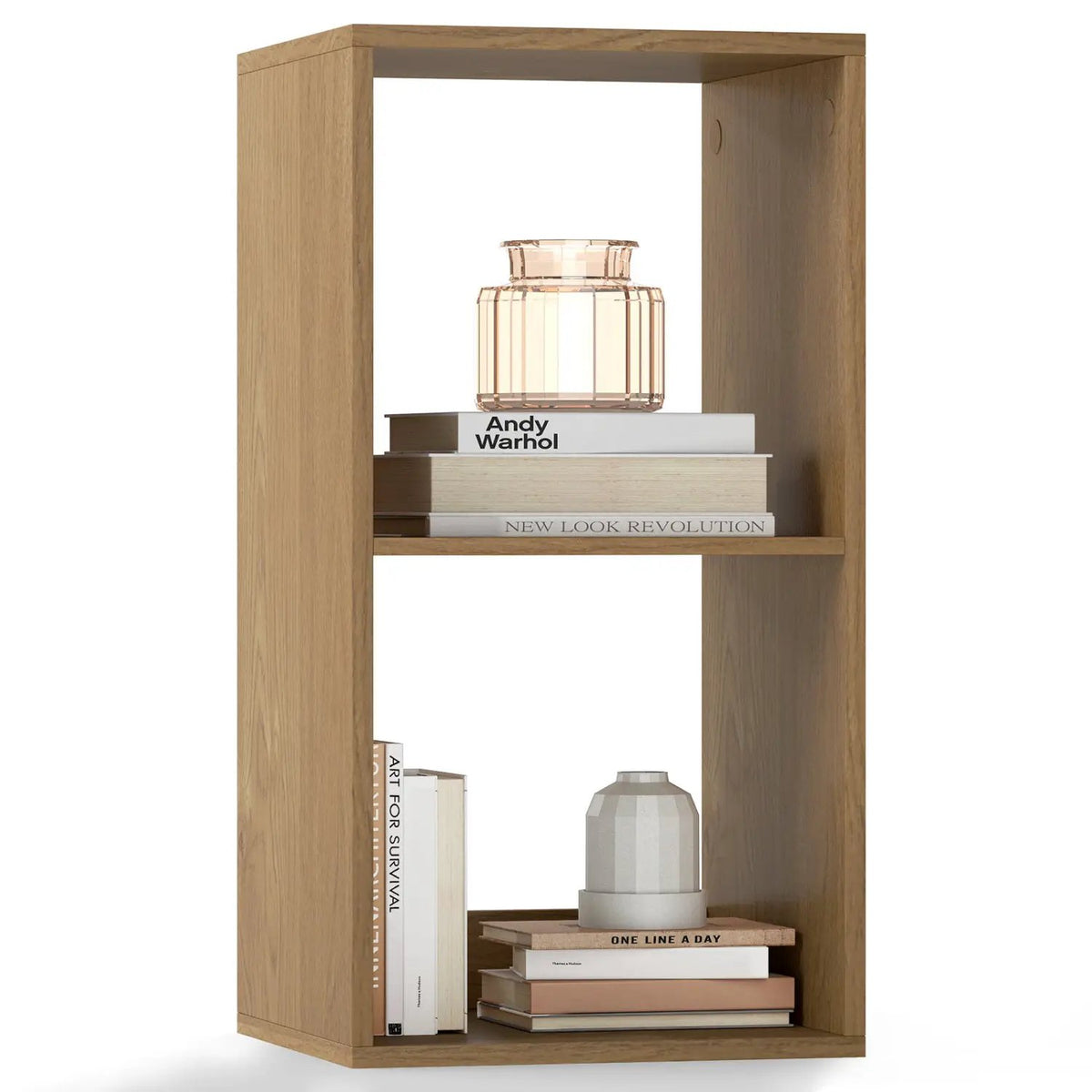 2 Cube Bookshelf with Back Guardrail for Living Room Bedroom by DirectDeals