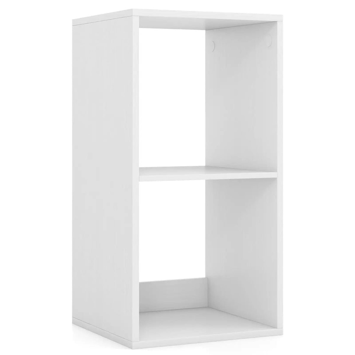 2 Cube Bookshelf with Back Guardrail for Living Room Bedroom by DirectDeals