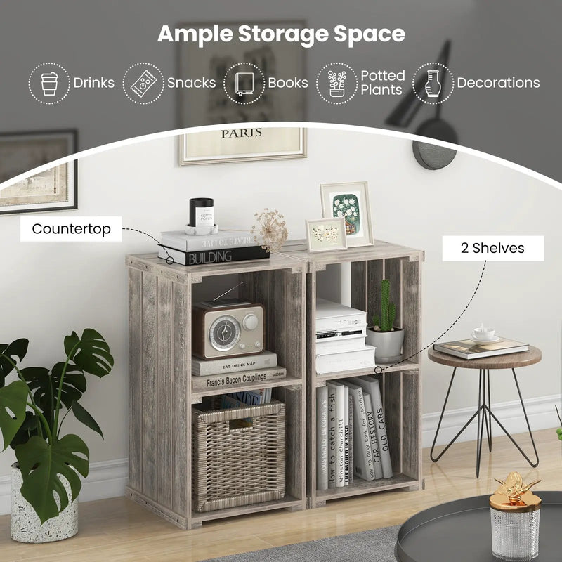 2-Cube Storage Shelf with Open Back and 3-Tier Shelf by DirectDeals