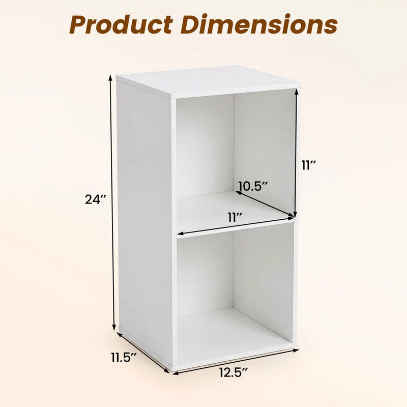 2-Cube Bookshelf with Anti-Tipping Kit - White by DirectDeals