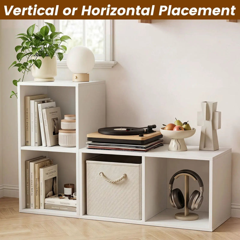 2-Cube Bookshelf with Anti-Tipping Kit - White by DirectDeals