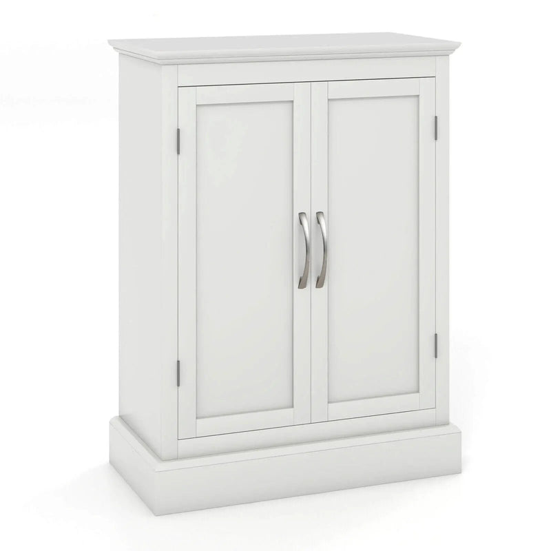 2-Door Freestanding Bathroom Cabinet with Adjustable Shelves-White by DirectDeals