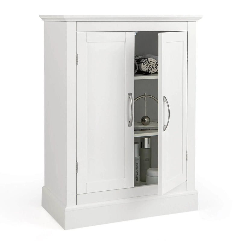 2-Door Freestanding Bathroom Cabinet with Adjustable Shelves-White by DirectDeals