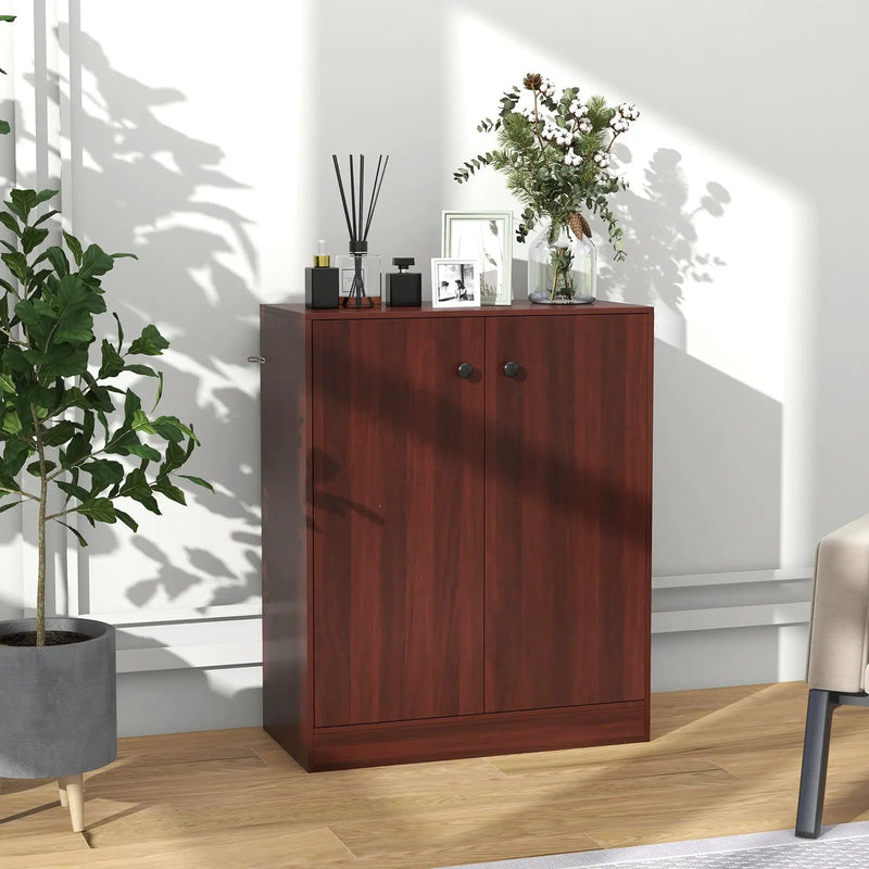2-Door Modern Floor Storage Cabinet with 3-Tier Shelf by DirectDeals