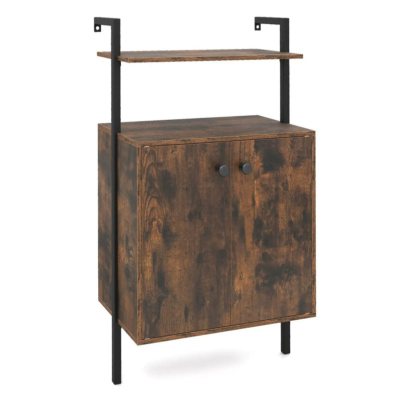 2-Door Wall Mount Bookshelf with Storage Cabinet by DirectDeals