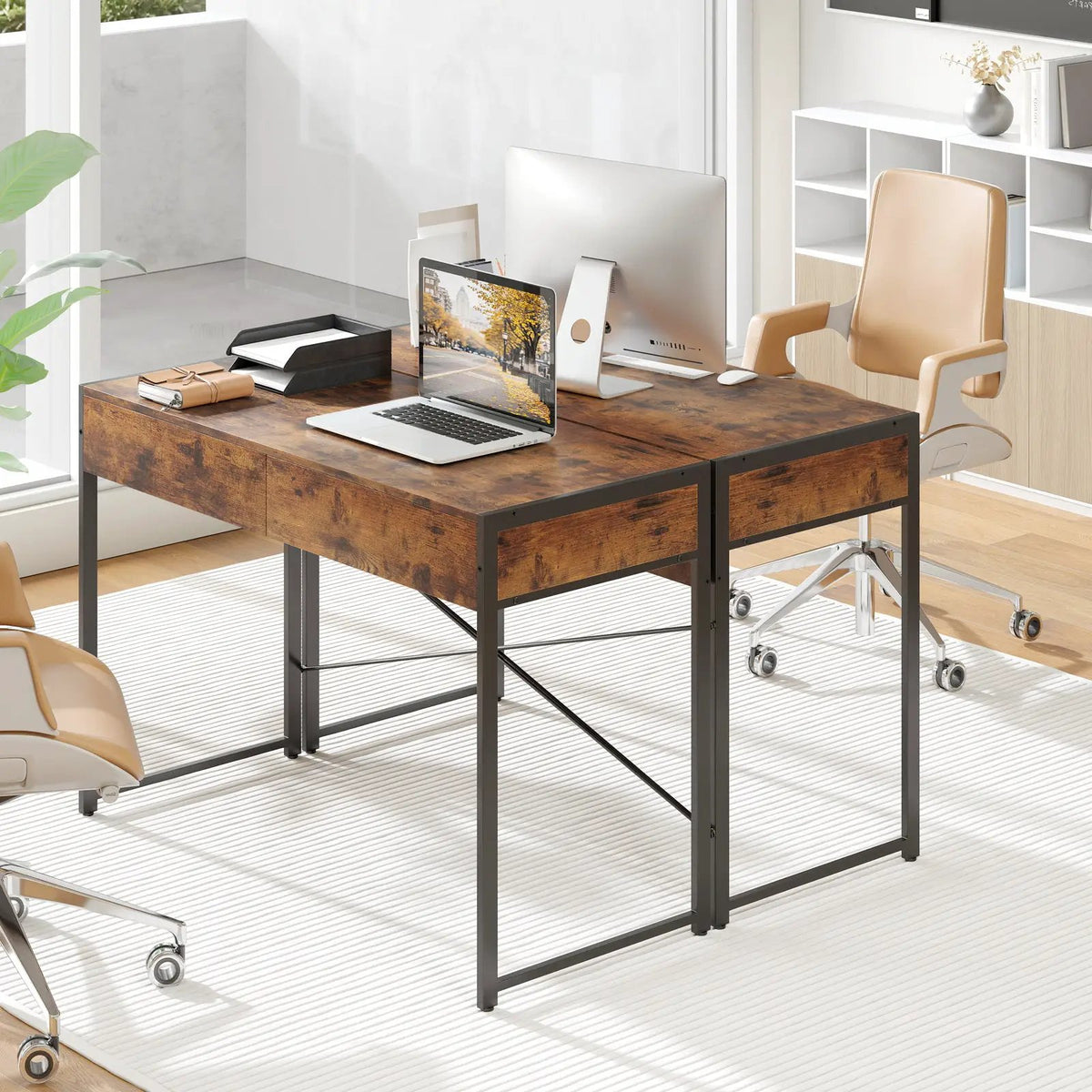 2-Drawer Home Office Desk with Steel Frame by DirectDeals