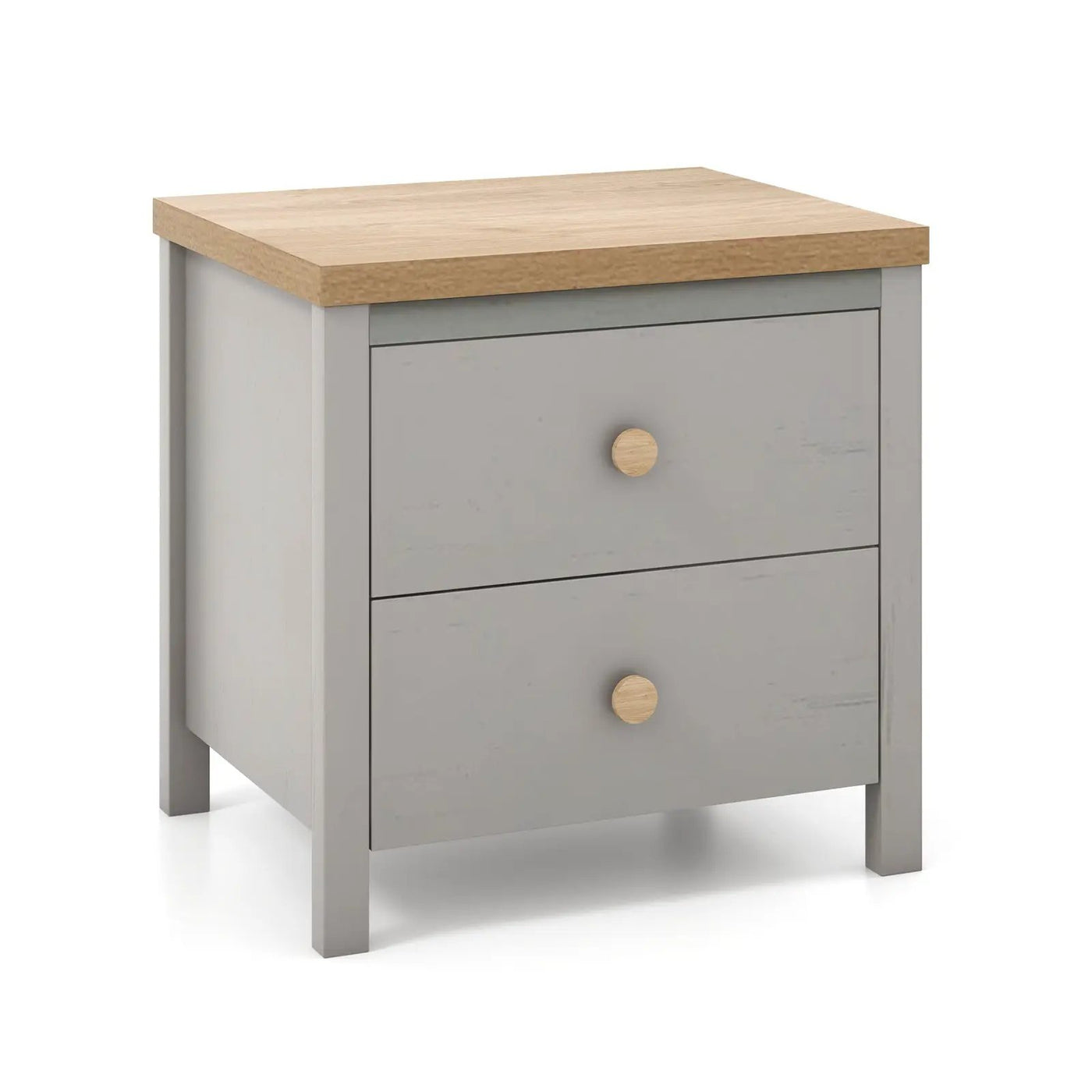 2-Drawer Nightstand with Rubber Wood Legs by DirectDeals