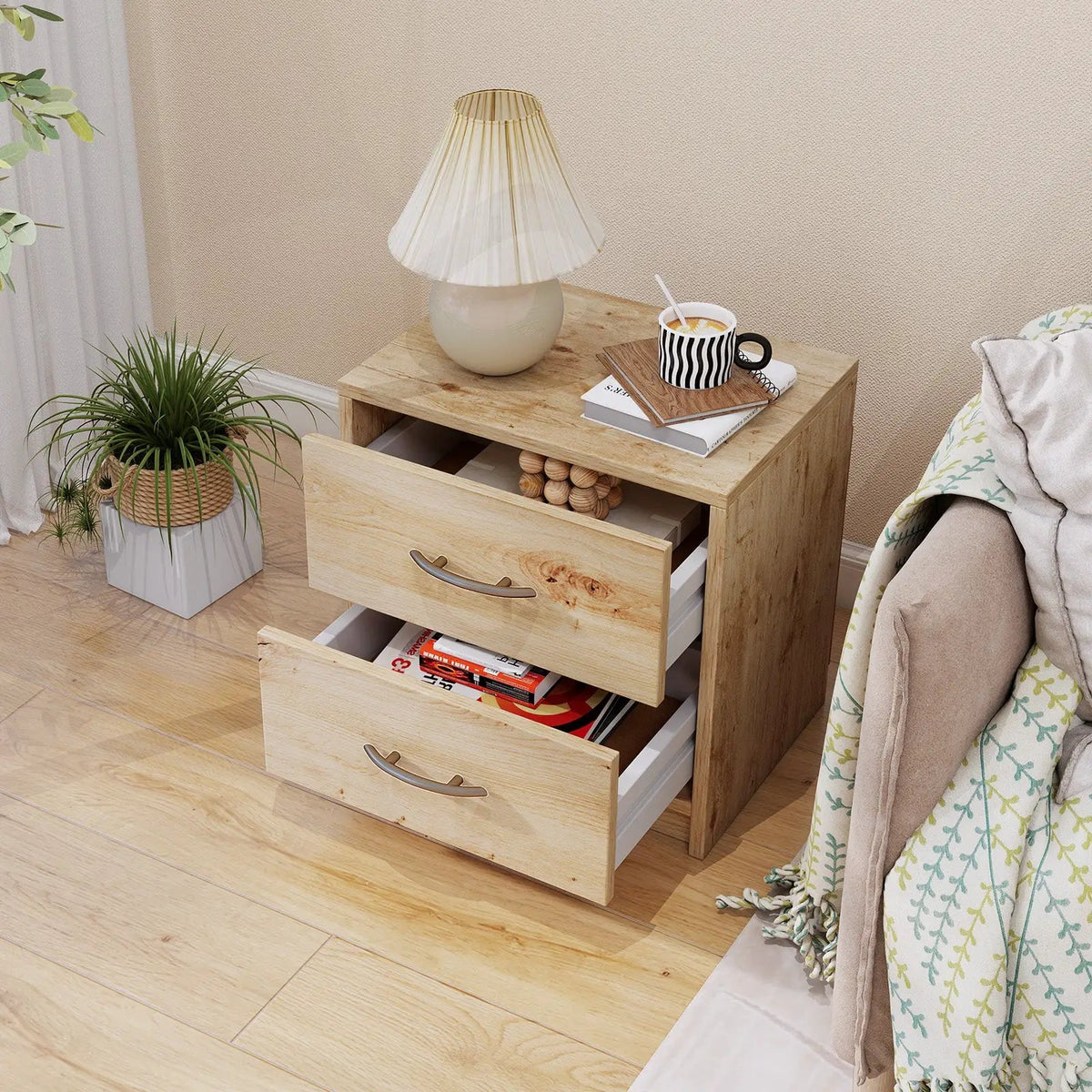2 Drawer Nightstand with Storage for Living Room by DirectDeals