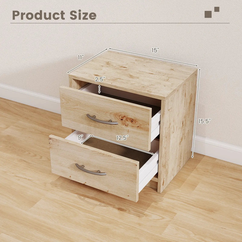 2 Drawer Nightstand with Storage for Living Room by DirectDeals