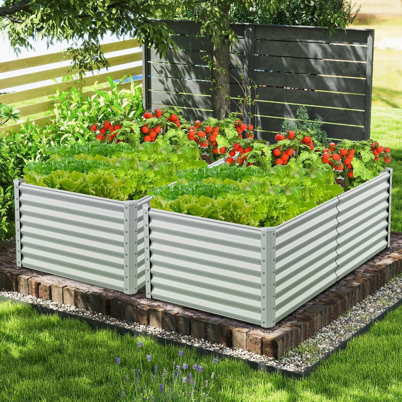 6 x 3 x 2 Feet Metal Rectangular Raised Garden Bed with Open Bottom Design by DirectDeals