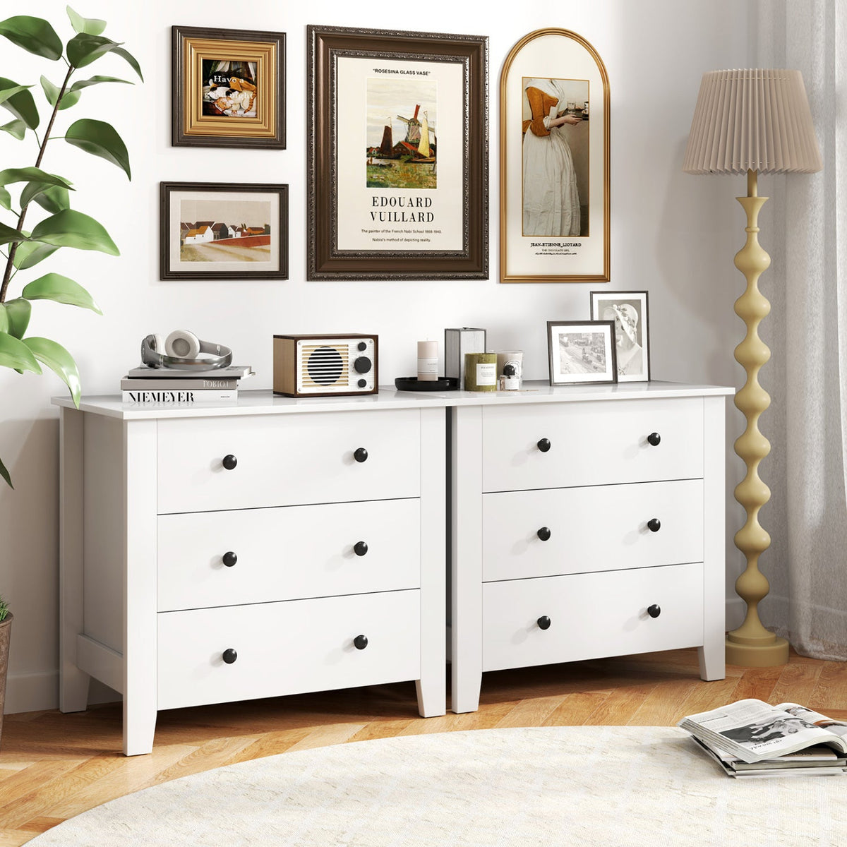 3-Drawer Dresser with Tapered Legs - Rustic Brown, photo 7 of 7