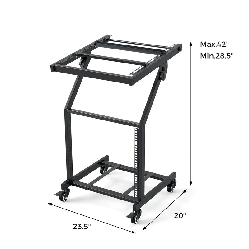 2 Layer Professional Audio Rack Mount with Adjustable Crossbars by DirectDeals