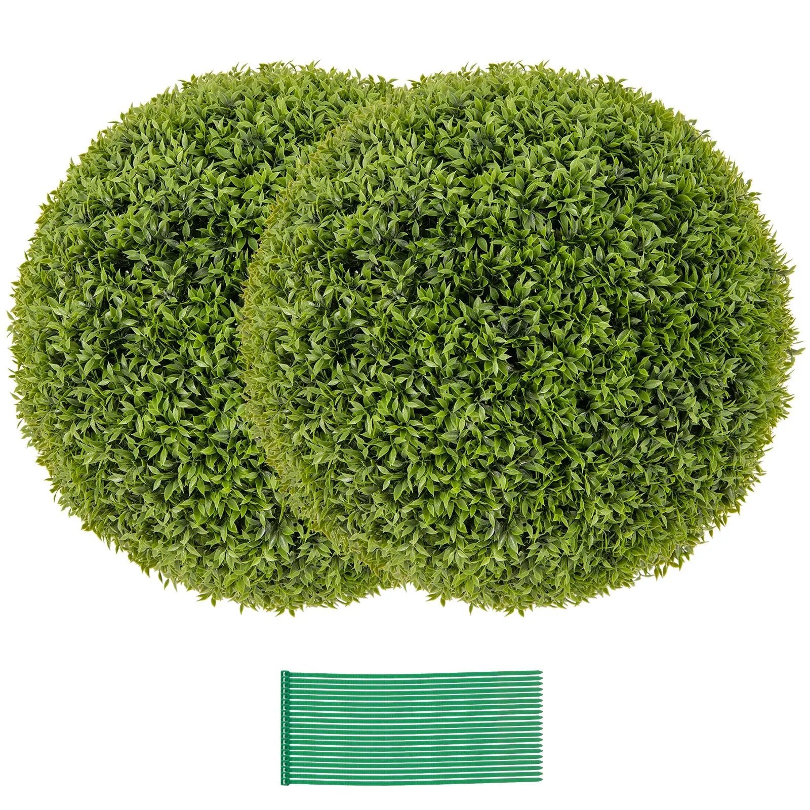 2 PCS 20 Inch Artificial Plant Boxwood Topiary Ball-M by DirectDeals