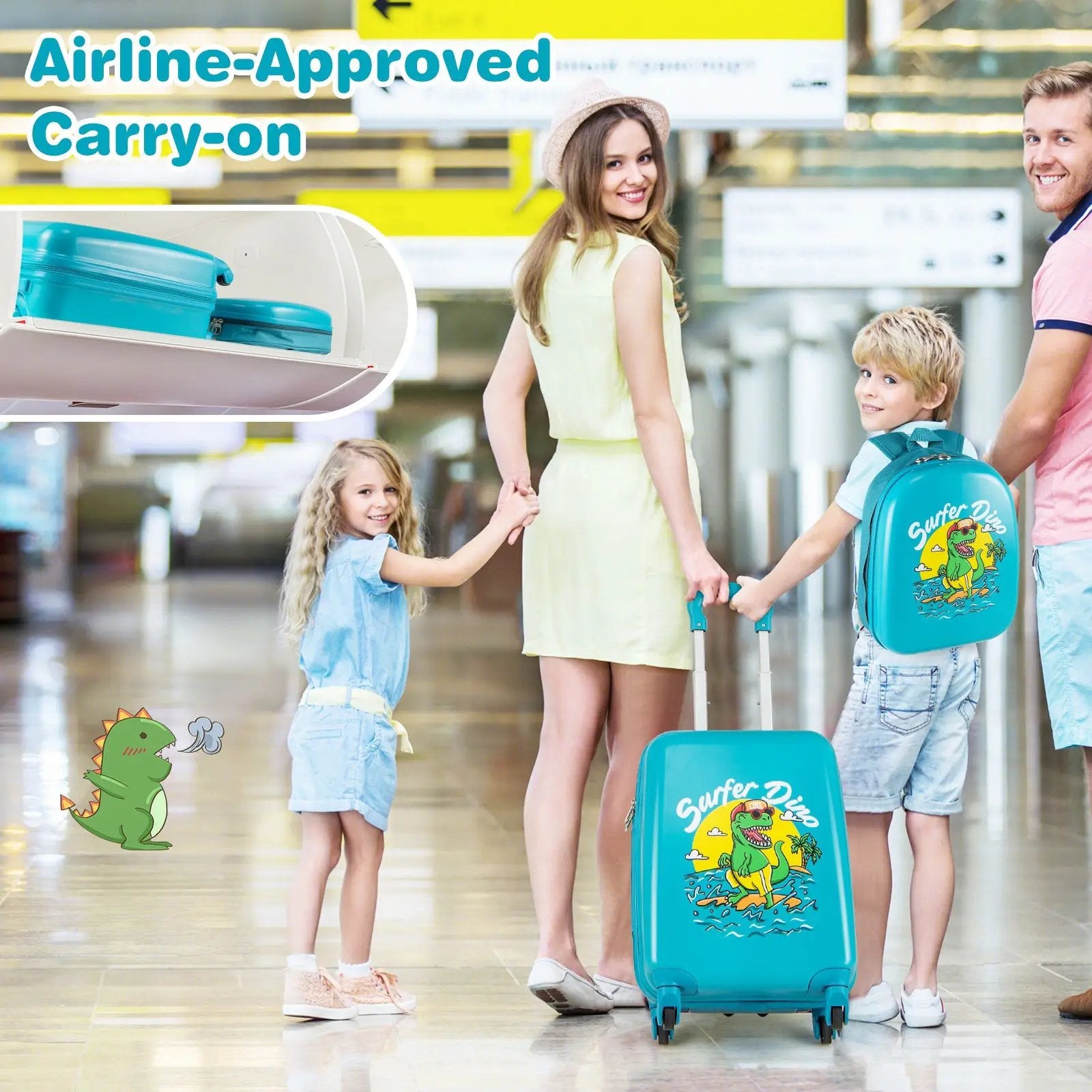 2 PCS Kid Luggage Set With Spinner Wheels for Children Boys Girls by DirectDeals