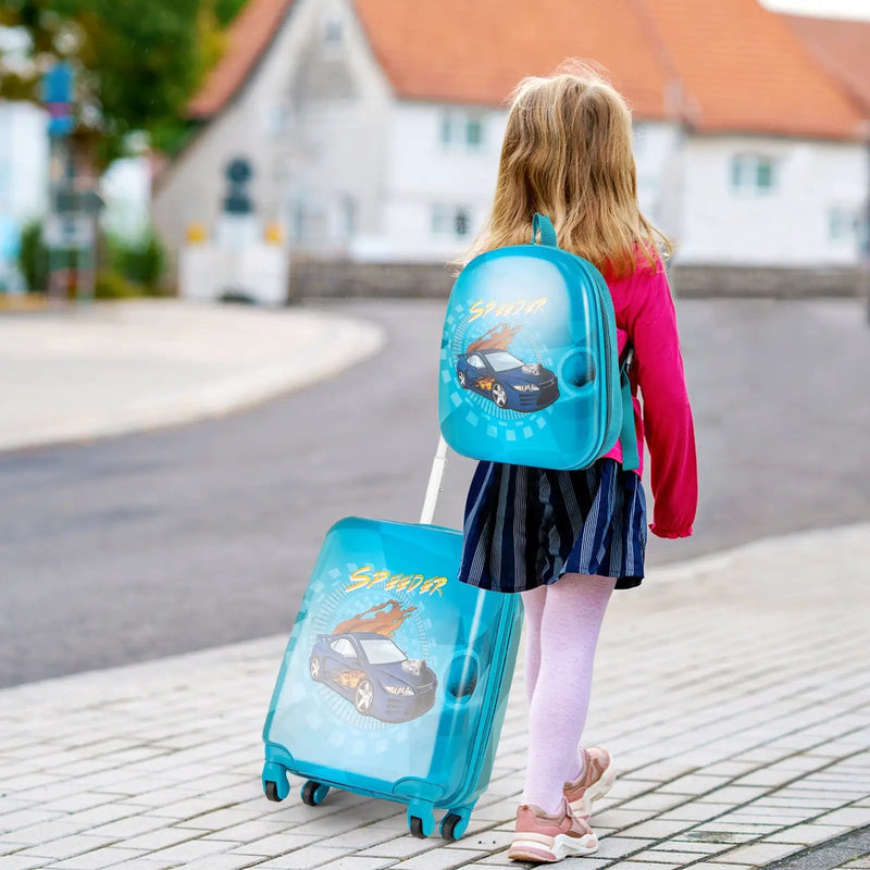 2 PCS Kid Luggage Set With Spinner Wheels for Children Boys Girls by DirectDeals