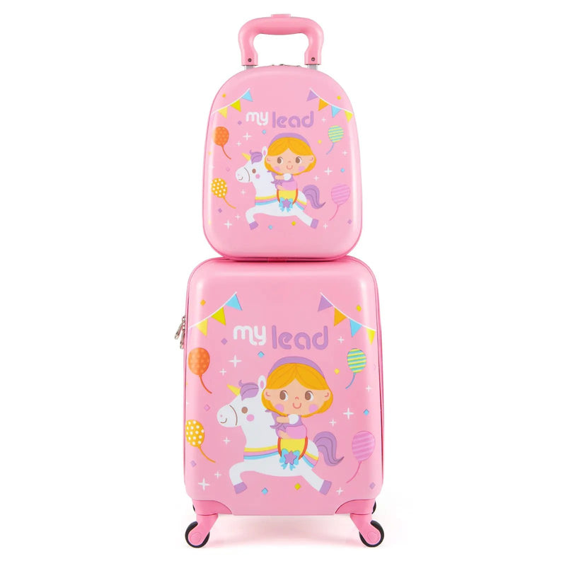 2 PCS Kid Luggage Set With Spinner Wheels for Children Boys Girls by DirectDeals