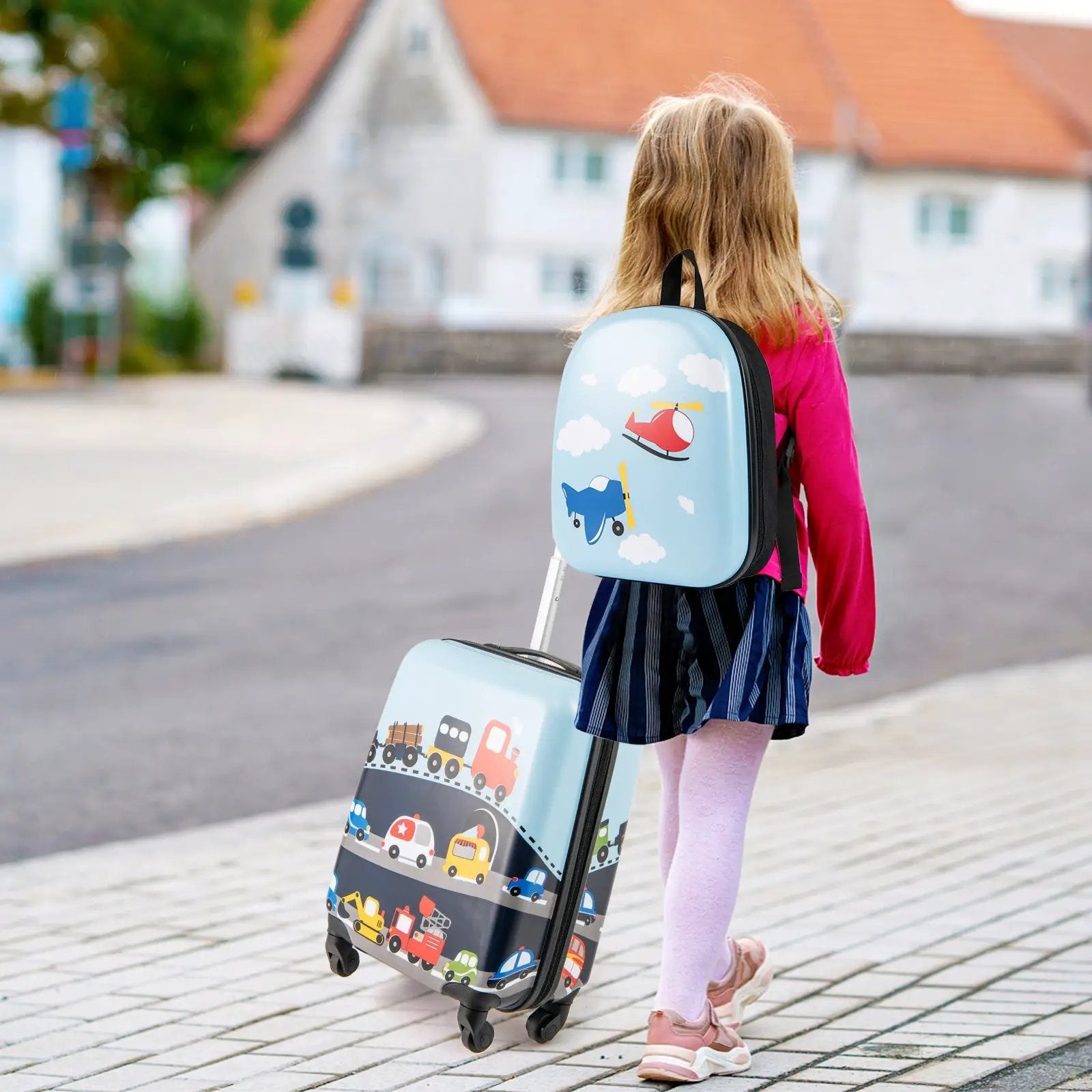 2 PCS Kid Luggage Set With Spinner Wheels for Children Boys Girls by DirectDeals