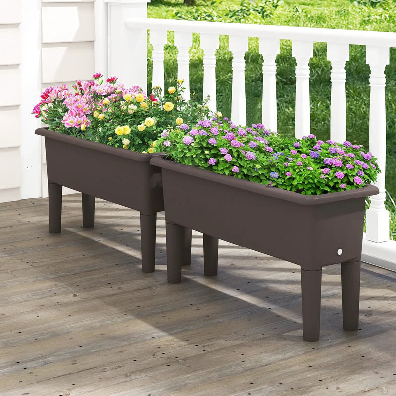 2 PCS Raised Garden Beds Self-Watering Planter Box with Detachable Legs and Drainage Hole by DirectDeals