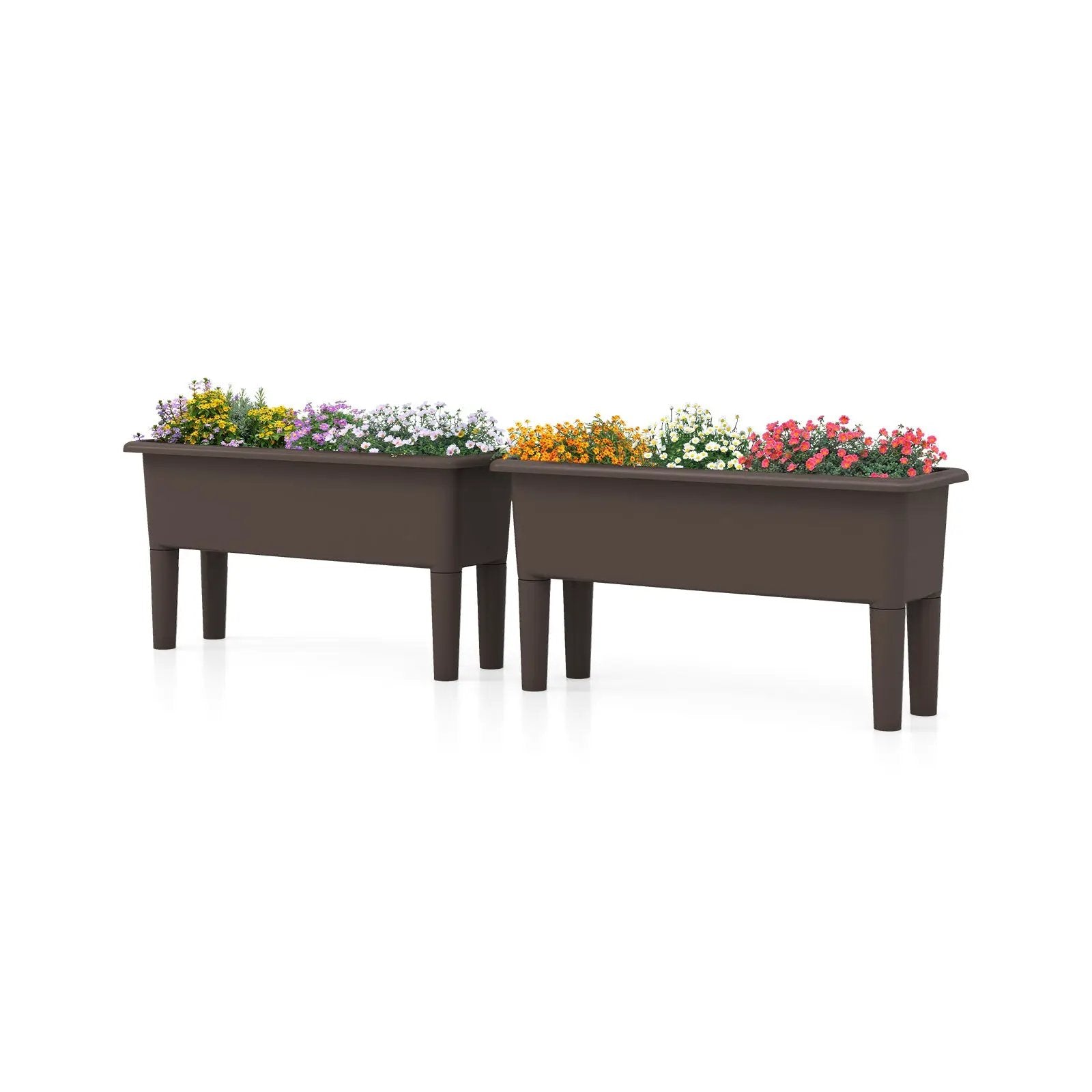 2 PCS Raised Garden Beds Self-Watering Planter Box with Detachable Legs and Drainage Hole by DirectDeals