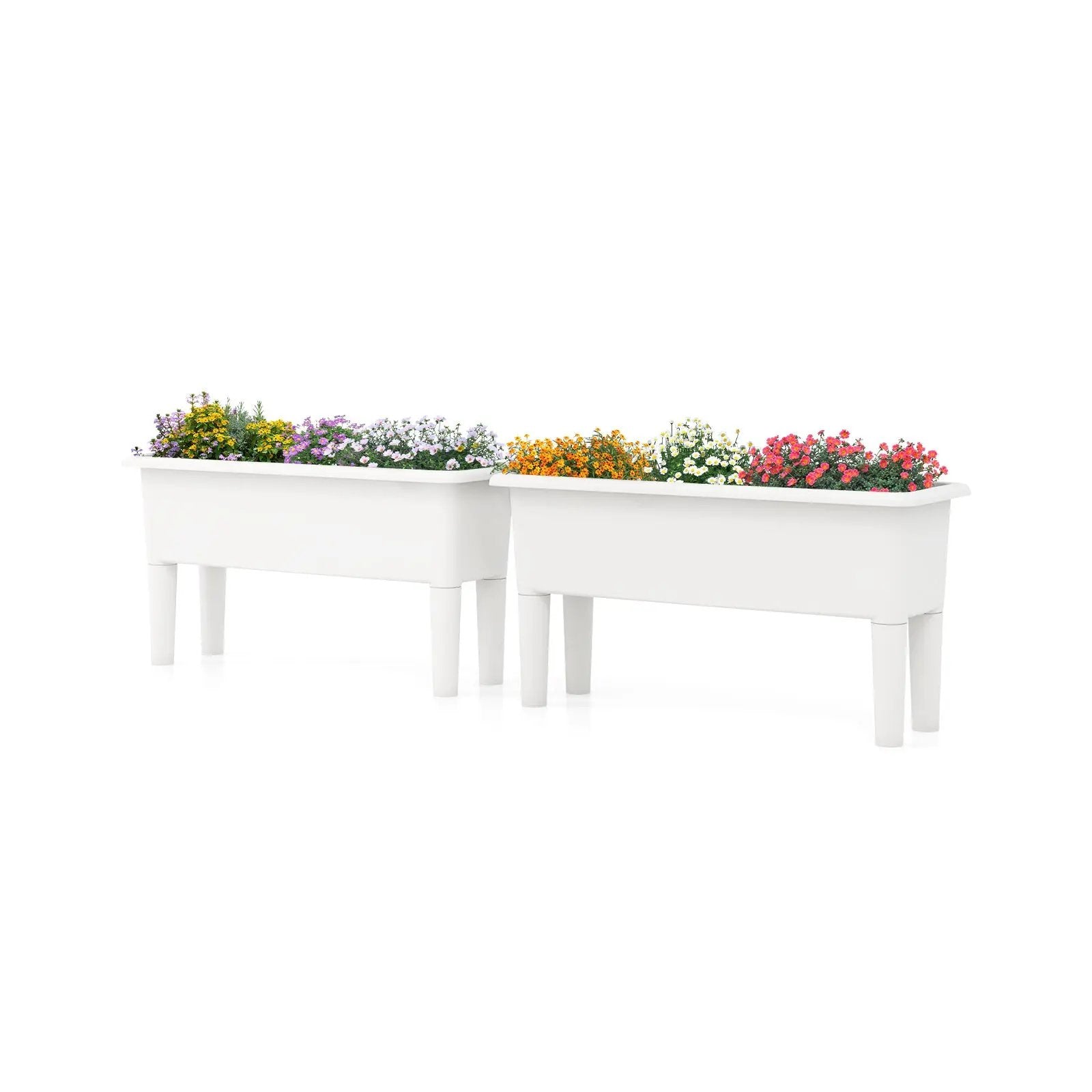 2 PCS Raised Garden Beds Self-Watering Planter Box with Detachable Legs and Drainage Hole by DirectDeals